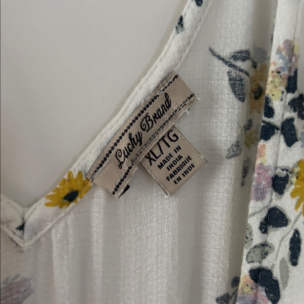 Vintage Lucky Brand White Floral Dress - Picture 2 of 4